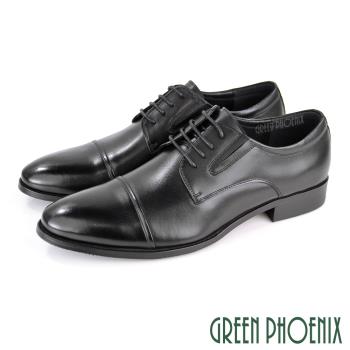 GREEN PHOENIX 男 紳士皮鞋 商務皮鞋 簡約 橫飾 綁帶 全真皮T63-15315