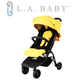 【美國 L.A. Baby】 旅行摺疊嬰兒手推車-黃色