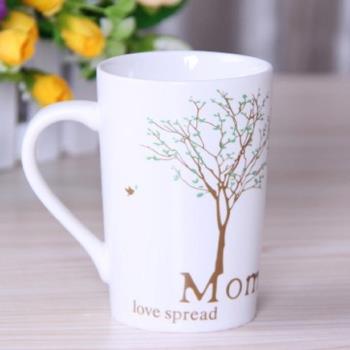 [協貿國際] 陶瓷杯帶蓋咖啡馬克杯 英文棕樹
