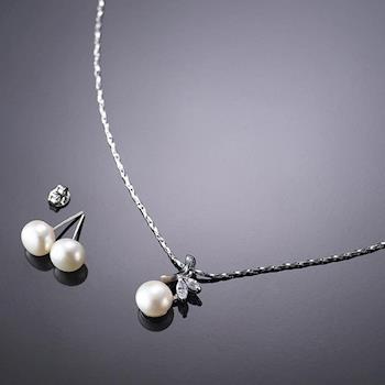   (小樂珠寶) 珍珠有獨特的魅力，是光彩奪目的美麗飾品，魅力無法擋--頂級天然珍珠項鍊耳環多件式套組