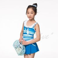 【蘋果牌】亮彩條紋款式時尚女童連身裙泳裝 NO.105608