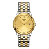 LONGINES FLAGSHIP 旗艦真鑽機械腕錶-金x雙色版/38.5mm L48743377