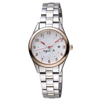 agnes b. 限定巴黎星願時尚女錶-銀x玫瑰金圈/29mm VJ22-KR60KS(BH7013X1)