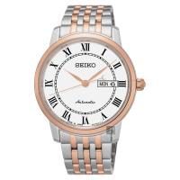 SEIKO精工 Presage 羅馬經典機械腕錶-白x雙色版/40mm 4R36-04E0G(SRP766J1)