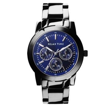 Relax Time 時尚達人日曆顯示腕錶-藍xIP黑/42mm R0800-16-07X