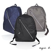 agnes b. voyage極簡斜拉鍊尼龍後背包(多色選)