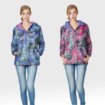 【SAMLIX山力士】JIS90%羽絨防潑水兩面穿炫彩3D數位印花保暖外套#37416