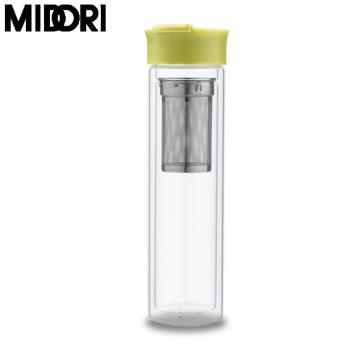 【MIDORI】雙層玻璃纖果隨行瓶(綠) GS-0400G