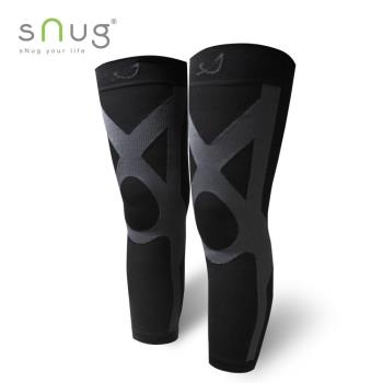 SNUG 運動壓縮全腿套 登山 機能加壓腿套 馬拉松專用 壓力襪 慢跑機能腿套 護膝 1雙 黑灰色