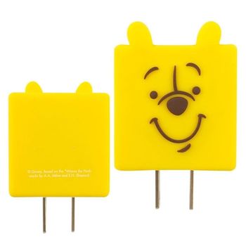 【Disney】 可愛造型充電轉接插頭 USB轉接頭-維尼