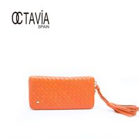 OCTAVIA 真皮 - 黛安娜 JOPA流蘇鍊小羊皮編織長夾 - 柔桔