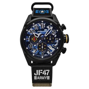 elegantsis Army 戰地迷彩三眼計時套錶-藍x黑/48mm ELJF47-6U02MA