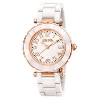 Folli Follie Beautime 優雅陶瓷女錶-玫瑰金框x白/34mm WF13R054BDS-XX