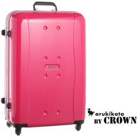 CROWN皇冠 亮面硬殼 23吋 鋁框/防水口袋/可放IPAD行李箱/旅行箱CFC006