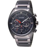 CITIZEN 星辰 光動能碼錶計時男錶 CA4285-50H 黑