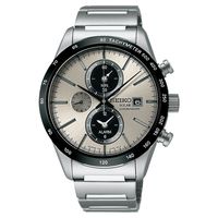 SEIKO太陽能鬧鈴兩地時間計時腕錶-銀灰/40mm V172-0AP0G(SBPY117J)
