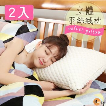 BuyJM 3D立體羽絲絨枕/枕頭二入