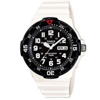 【CASIO】 潛水風DIVER LOOK指針錶-白/黑面 (MRW-200HC-7B)