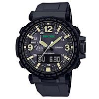 【CASIO】PROTREK粗曠威武戶外活動高亮度照明登山錶-黑框X黑 (PRG-600Y-1)