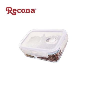 Recona長形高硼硅玻璃分隔保鮮盒/便當盒 800ml