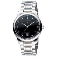 LONGINES Master 巨擘大三針真鑽機械腕錶-黑/38mm L26284576