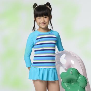 沙麗品牌 流行女童二件式長袖裙款泳裝 NO.237028 (現貨+預購)