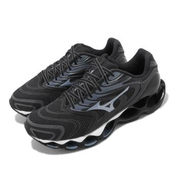Mizuno 慢跑鞋 Wave Prophecy 12S 男鞋 黑 藍 反光 路跑 馬拉松 運動鞋 美津濃 J1GC2349-52