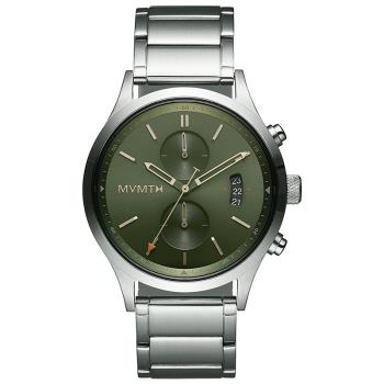 【MVMT】HAVOC CHRONO 鋼錶帶 日期 計時男錶 28000199-D 銀/綠 44mm