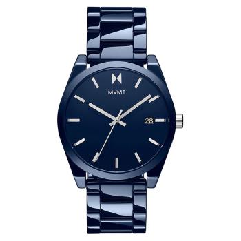【MVMT】CERAMIC EDITION 簡約三針 日期顯示 陶瓷錶帶 男錶 28000203-D 藍/銀 44mm