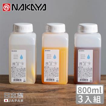 買二送一【日本NAKAYA】日本製方形攜帶式水壺800ml