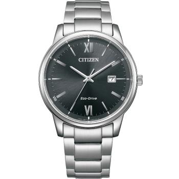 CITIZEN 星辰 光動能簡約手錶-銀x黑/40mm BM6978-77E