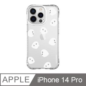 iPhone 14 Pro 6.1吋 Smilie笑臉小白鬼系列抗黃防摔iPhone手機殼 小白鬼亂花
