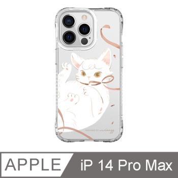 iPhone 14 Pro Max 6.7吋 wwiinngg緞帶貓咪抗黃防摔iPhone手機殼