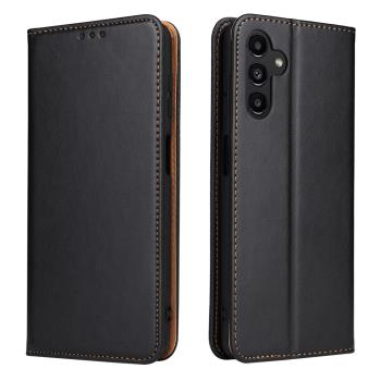 Fierre Shann 真皮紋 Samsung A13 5G (6.5吋) 錢包支架款 磁吸側掀 手工PU皮套保護殼