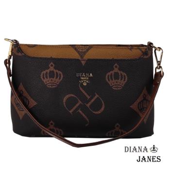 包【Diana Janes 黛安娜】皇冠雙色LOGO二用側揹包