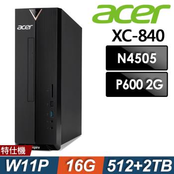 Acer XC-840 商用薄型電腦 N4505/16G/512SSD+2TB/P600_2G/W11P