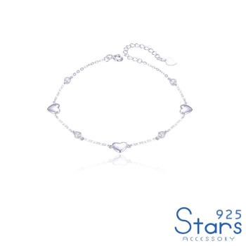 【925 STARS】純銀925閃耀鋯石愛心造型手鍊 造型手鍊