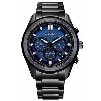 【CITIZEN】星辰 Eco-Drive 光動能 CA4459-85L 限定款 鋼錶帶 三眼計時男錶 藍/黑 41mm