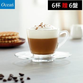 【Ocean】卡布奇諾咖啡杯盤組-245ml(6杯+6盤)/6入-肯亞系列