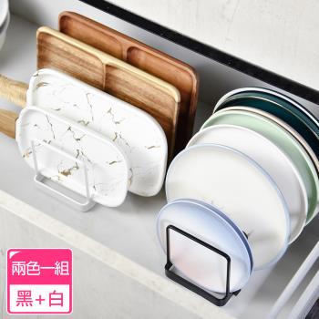 Homely Zakka 日式簡約鐵藝多功能碗盤收納架/碗碟瀝水架/砧板置物架_2入/組