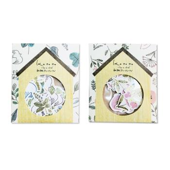 [KO TO TO]日本和紙白鴿花卉裝飾貼紙 手帳貼紙
