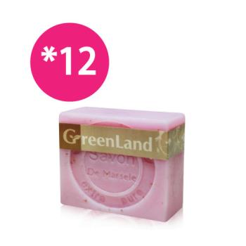 GreenLand 玫瑰香氛絲滑平衡馬賽皂12入(超值組)