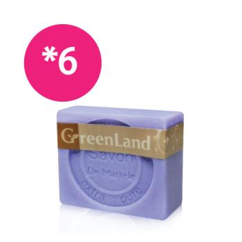 GreenLand 72%初榨橄欖薰衣草馬賽皂6入(靚白組)