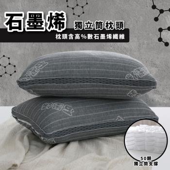 【A-ONE】石墨烯遠紅外線4D獨立筒枕頭 單入組