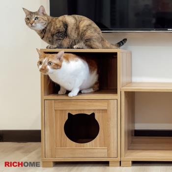 【RICHOME】凱特貓咪兩格一門櫃