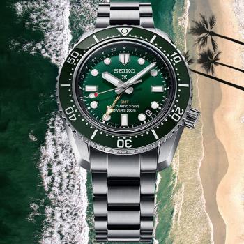 SEIKO精工 PROSPEX系列 三日鍊 陶瓷圈 GMT潛水機械腕錶 (6R54-00D0G/SPB381J1) SK044