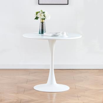 【AT HOME】坎城2.7尺圓形白色休閒桌