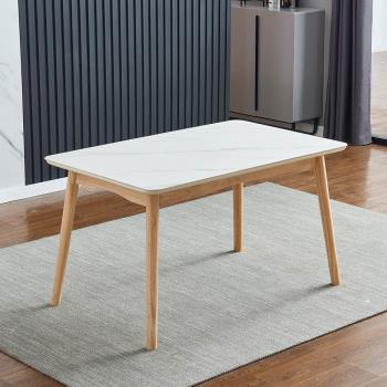 【AT HOME】丹麥4尺白色岩板餐桌