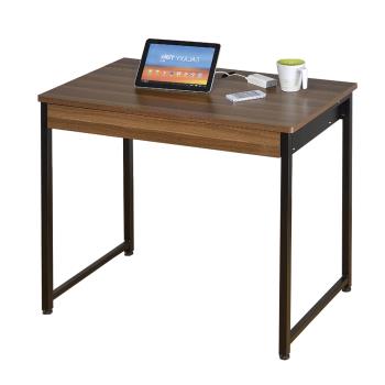 【AT HOME】賈汀USB2.8尺胡桃兩用電腦桌