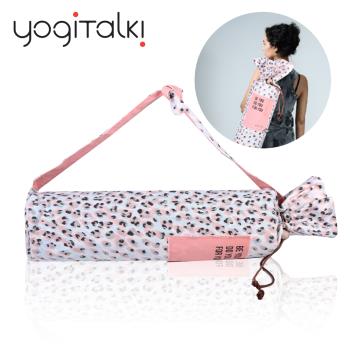 yogiTalki MIT 粉紅豹紋 日本棉布 瑜珈墊收納桶袋